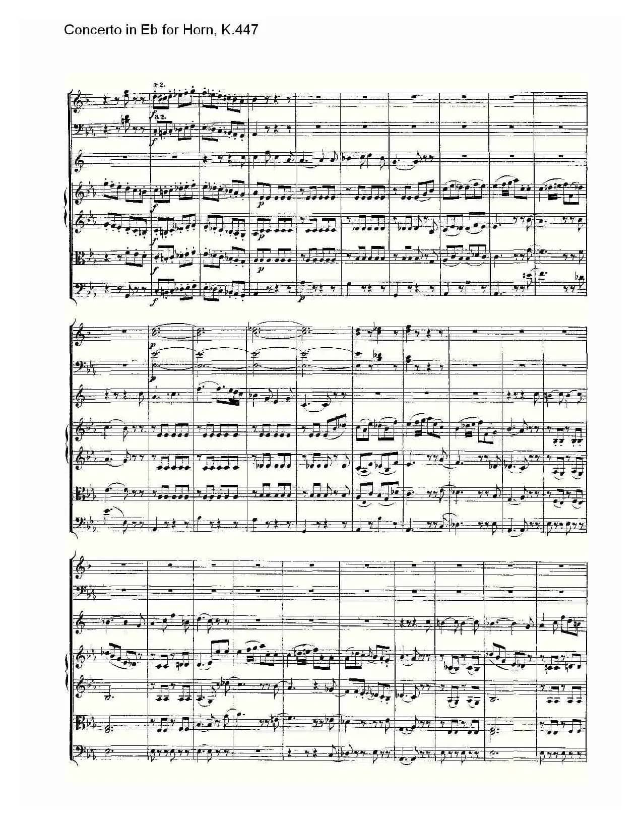 Concerto in Eb for Horn, K.447（Eb调法国号协奏曲, K.447）