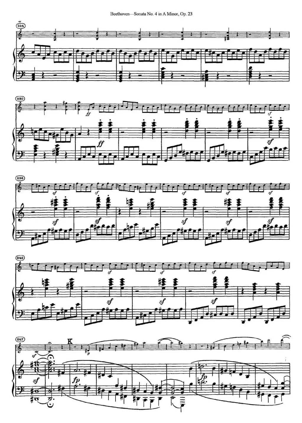 Violin Sonata No.4 in A Minor Op.23（小提琴+钢琴伴奏）