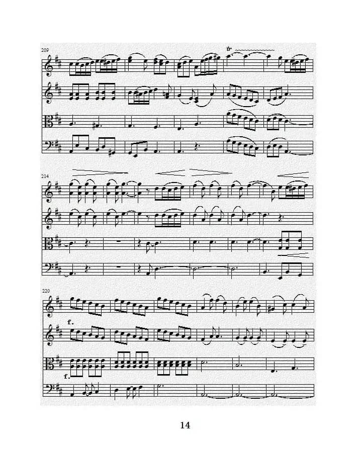 No.1弦乐四重奏总谱（第一乐章）