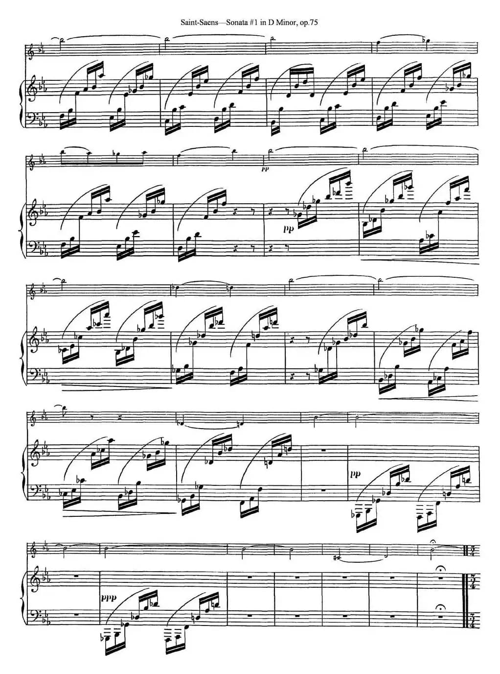 Violin Sonata No.1 in D Minor Op.75（小提琴+钢琴伴奏）