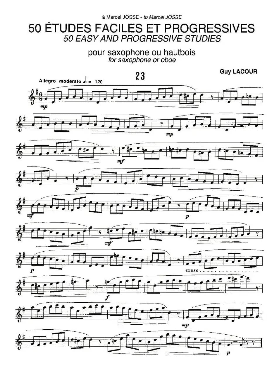 Guy Lacour 50 首萨克斯练习曲之23