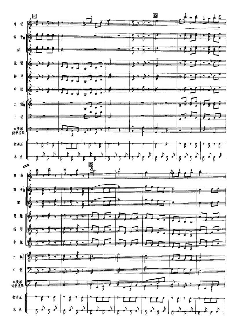 醉月（广东音乐、高胡+乐队伴奏、五线谱版）