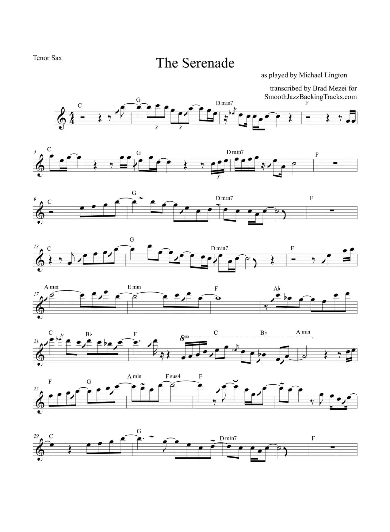 The Serenade（次中音萨克斯）