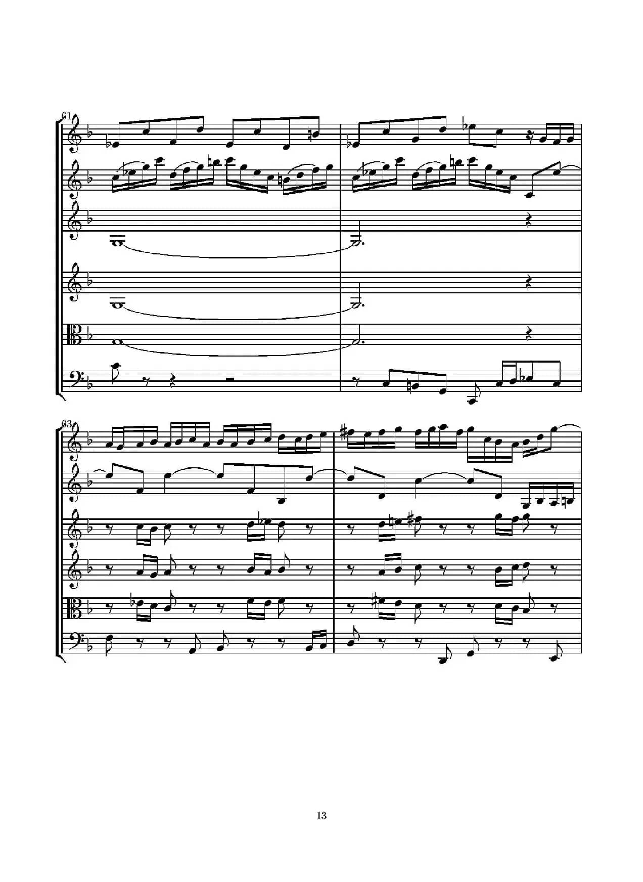 D小调无伴奏协奏曲（总谱）