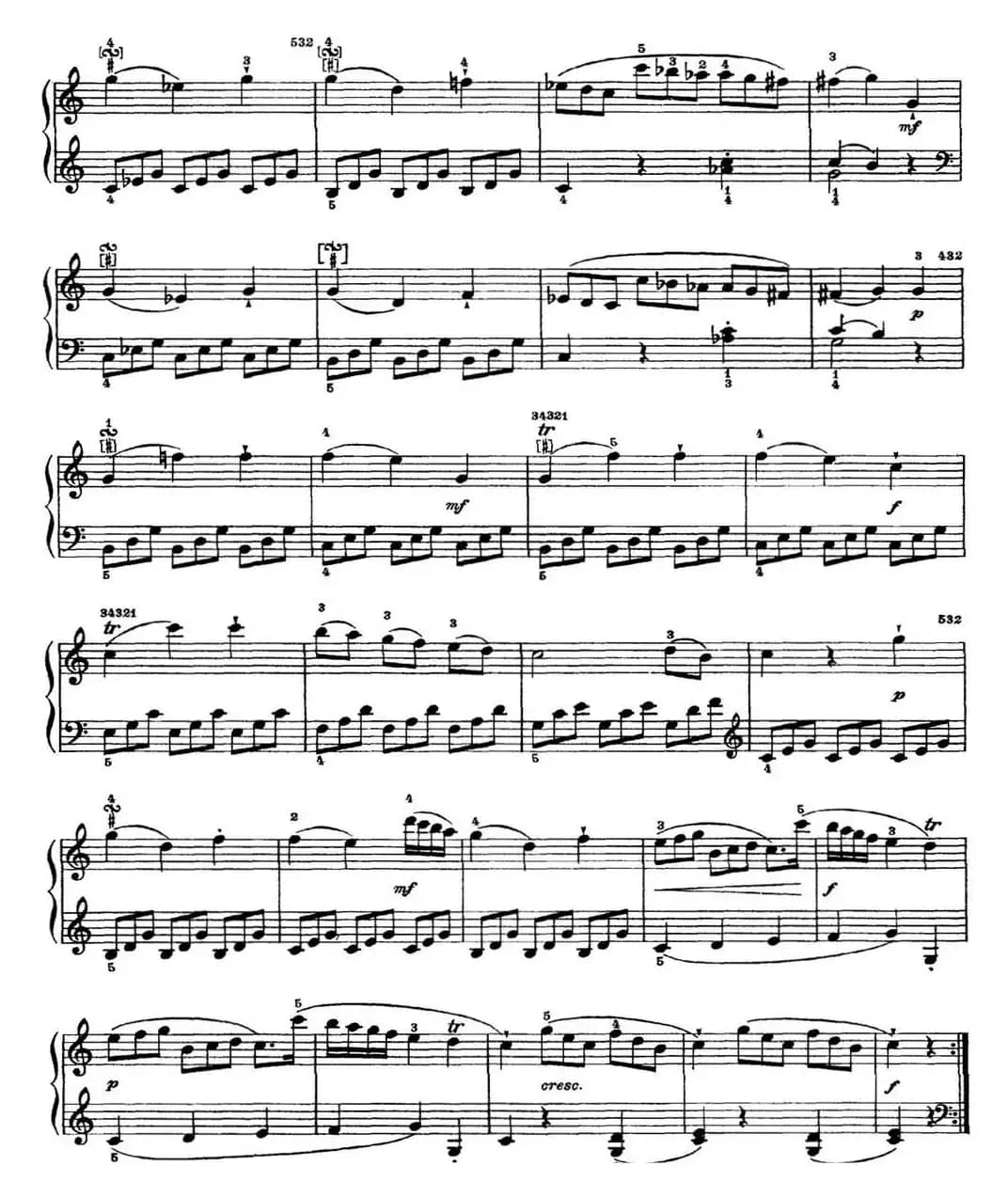 海顿 钢琴奏鸣曲 Hob XVI 3 Divertimento C major