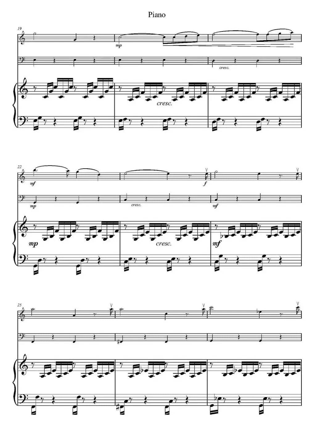 Ave Maria（小提琴+大提琴+钢琴伴奏）