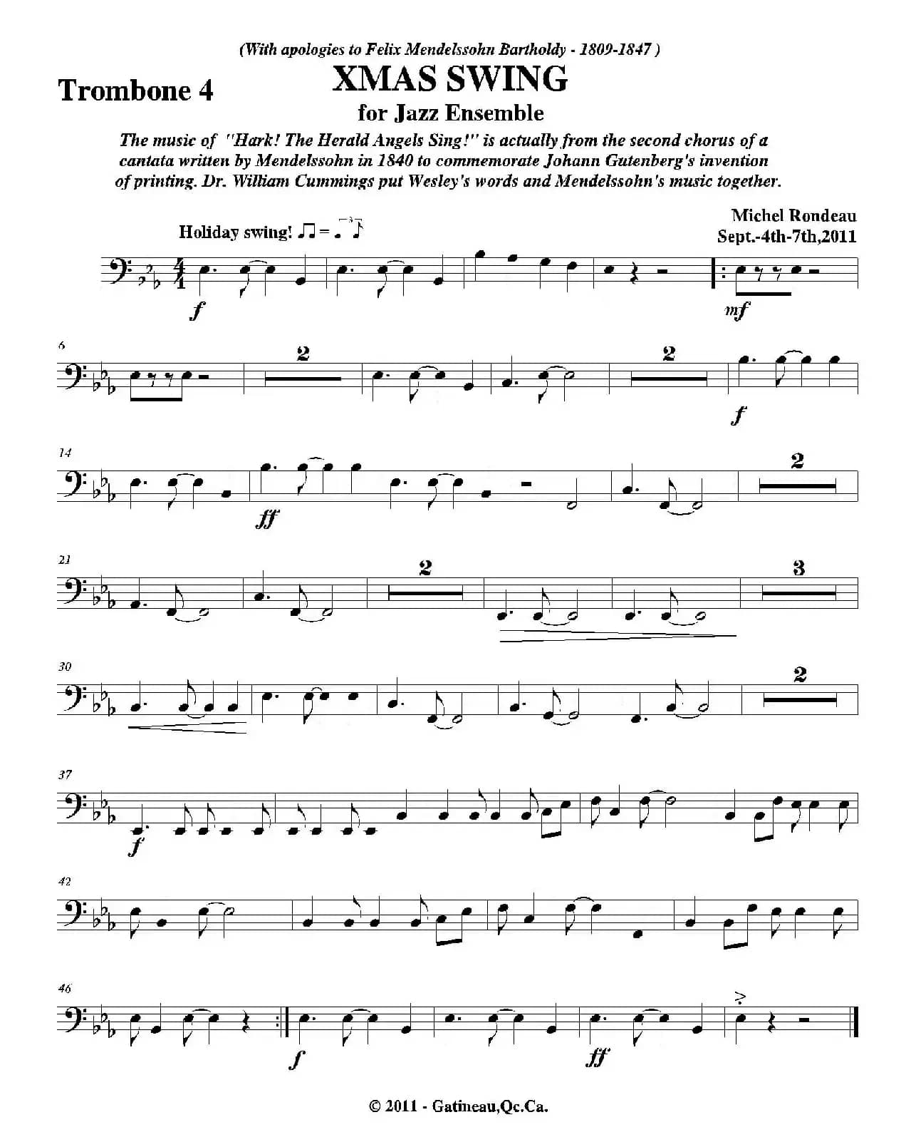 XMAS SWING（第四长号分谱）