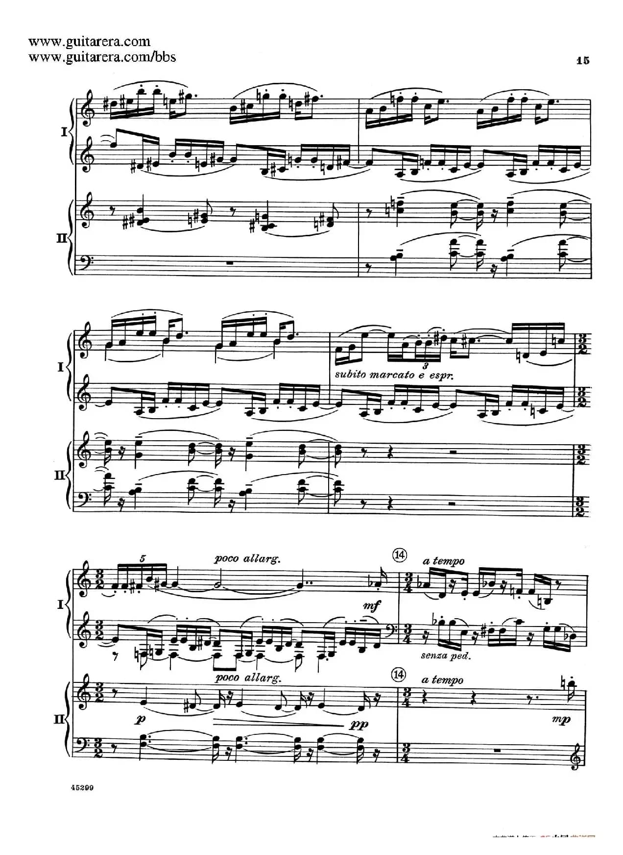 Piano Concerto Op.38（钢琴协奏曲·双钢琴·第一乐章）
