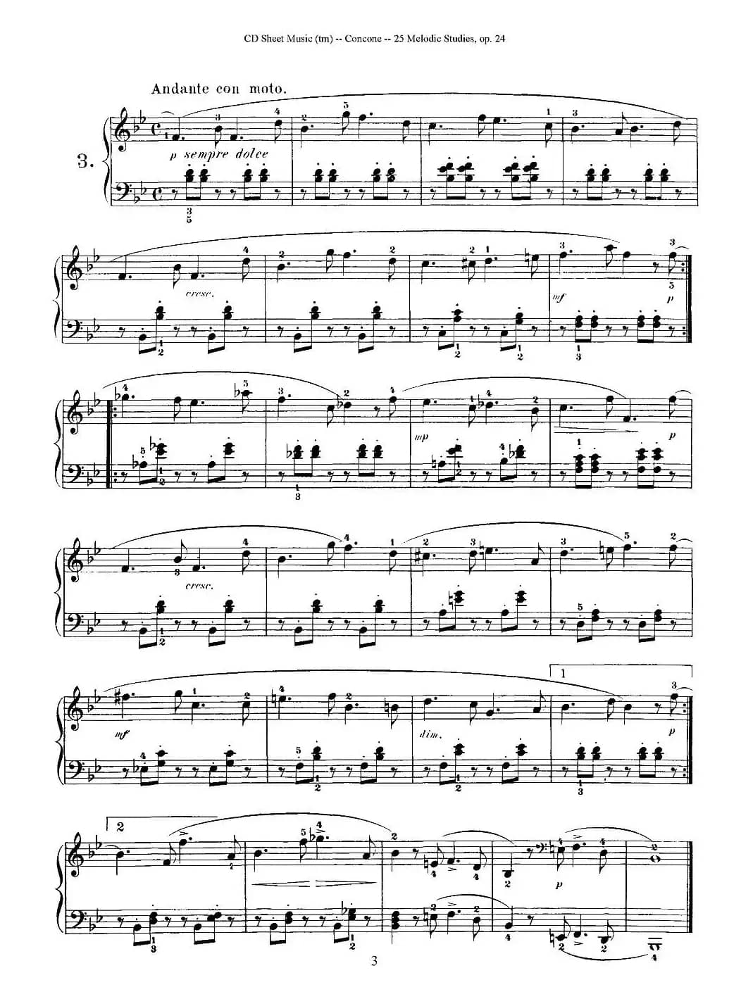Concone - 25 Melodic Studies easy and progressive（1—5）