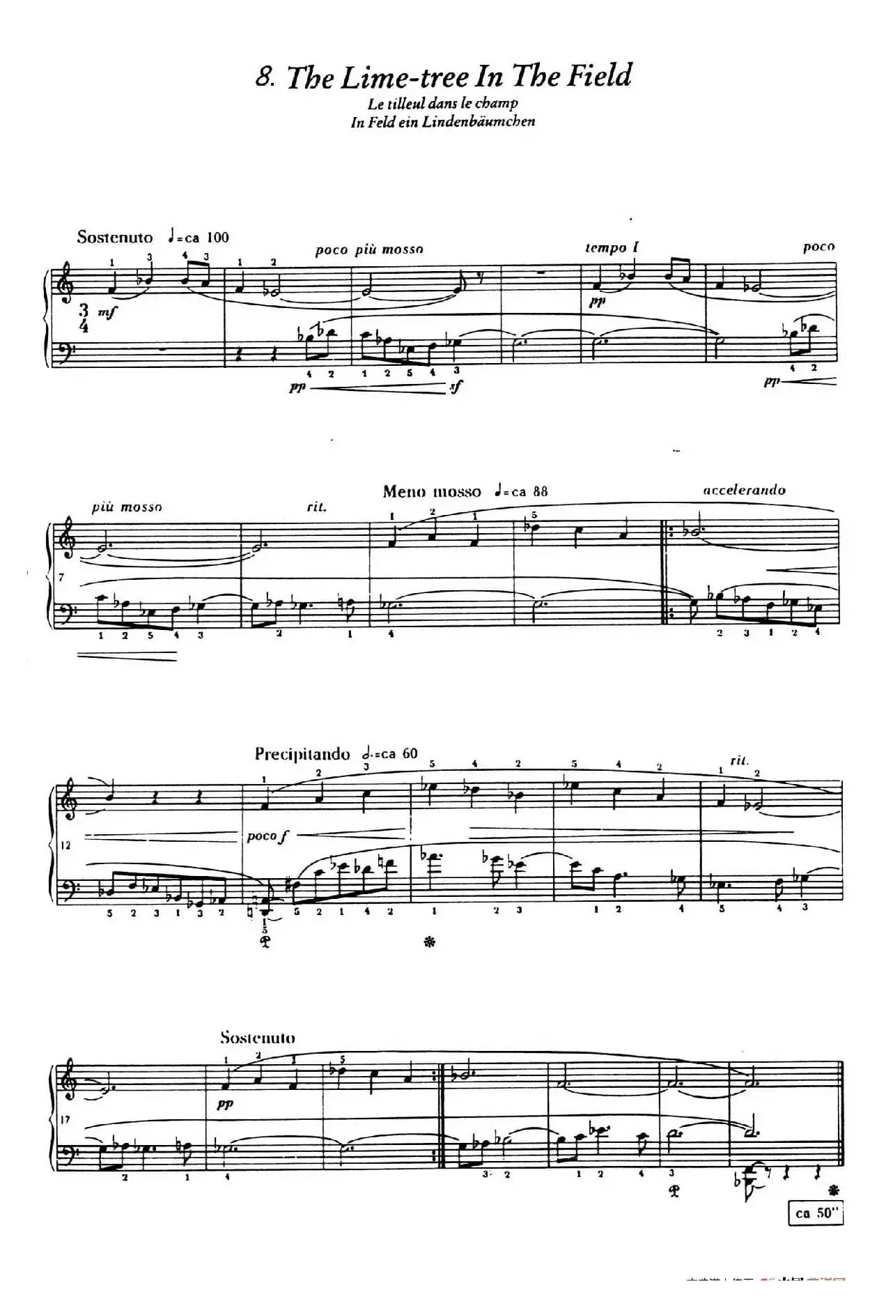 12 Folk Melodies（十二首民间曲调·8）