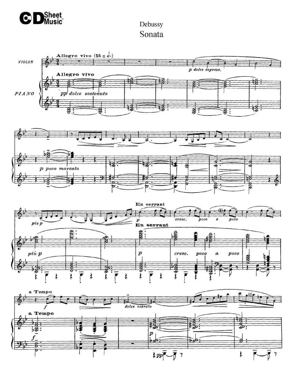 Debussy Sonata（小提琴+钢琴伴奏）