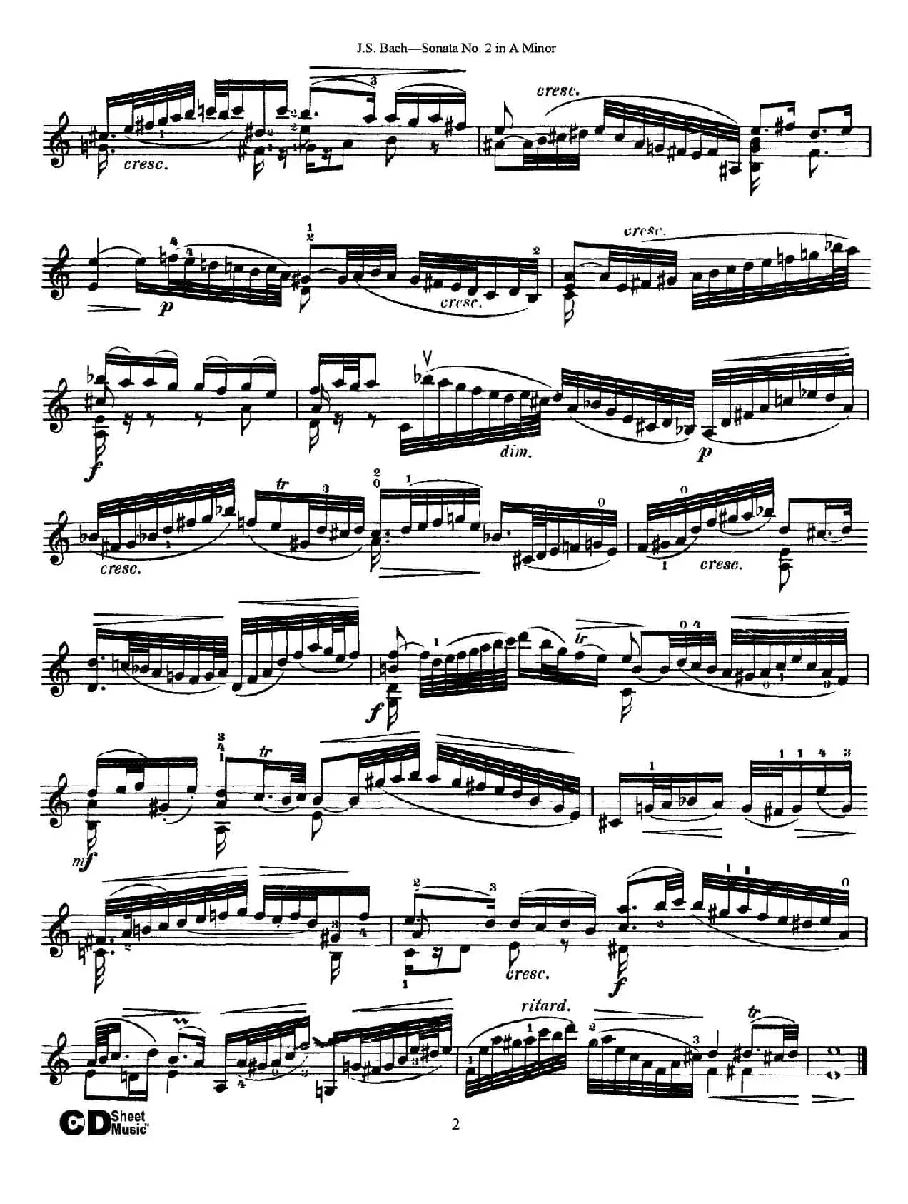 6 Violin Sonatas and Partitas 3.Sonata No.2 A Minor