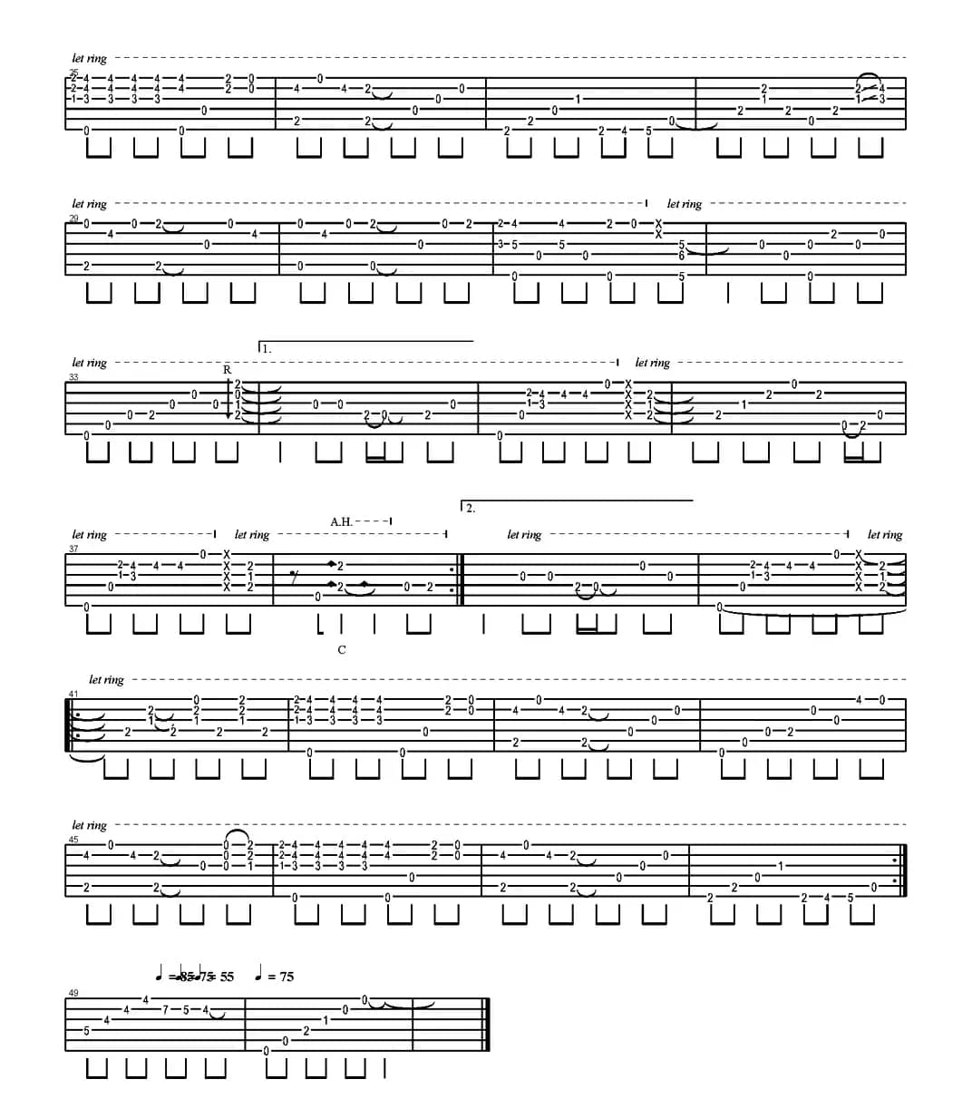 Yesterday Once More（岸部真明指弹吉他谱）