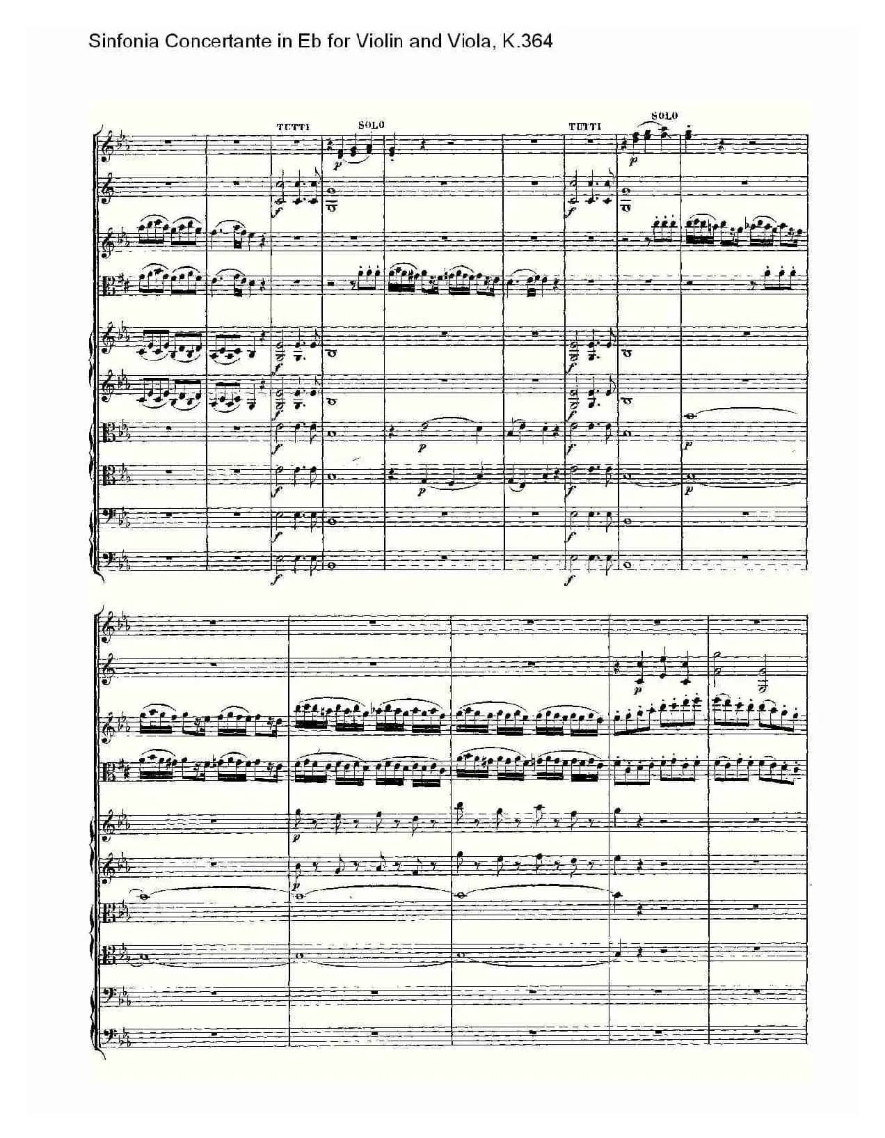 Eb调小提琴与中提琴炫技序曲, K.364（一）