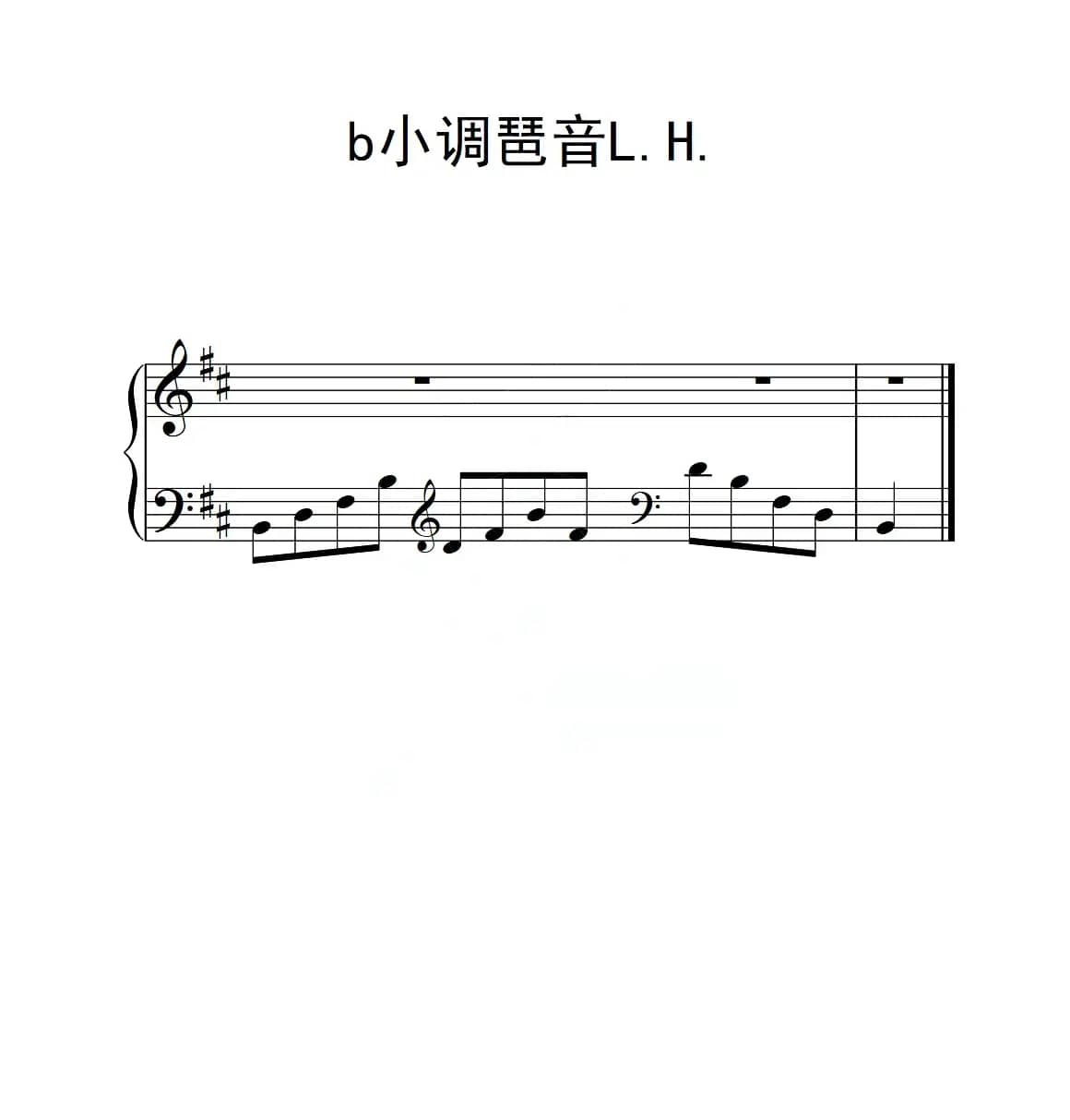 第二级 b小调琶音L H（中国音乐学院钢琴考级作品1~6级）