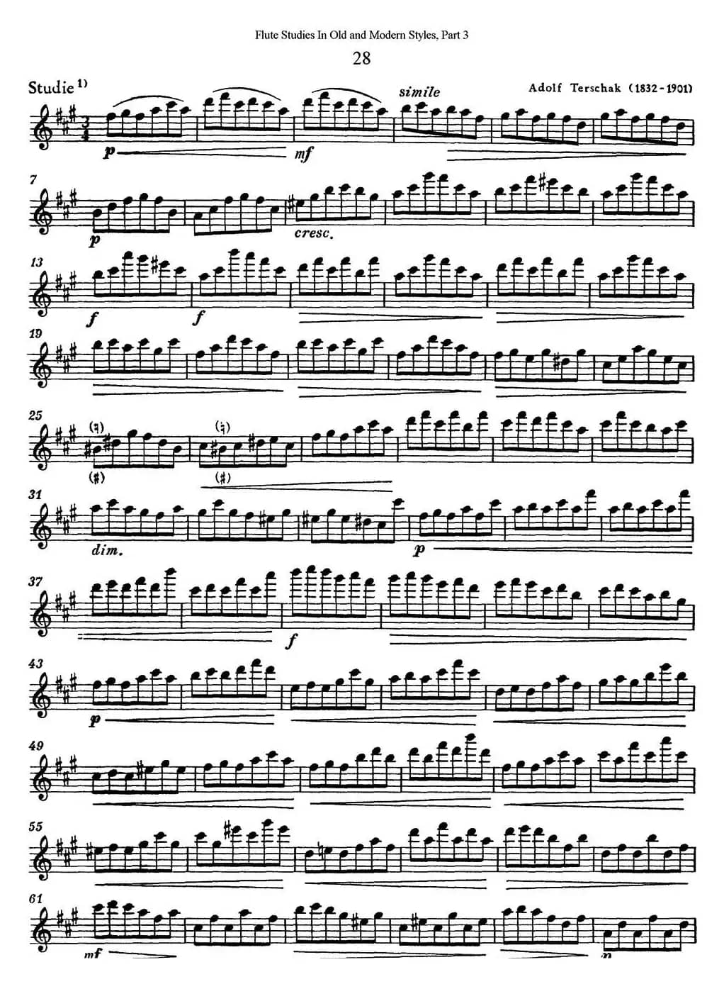 斯勒新老风格长笛练习重奏曲（第三部分）（NO.28）