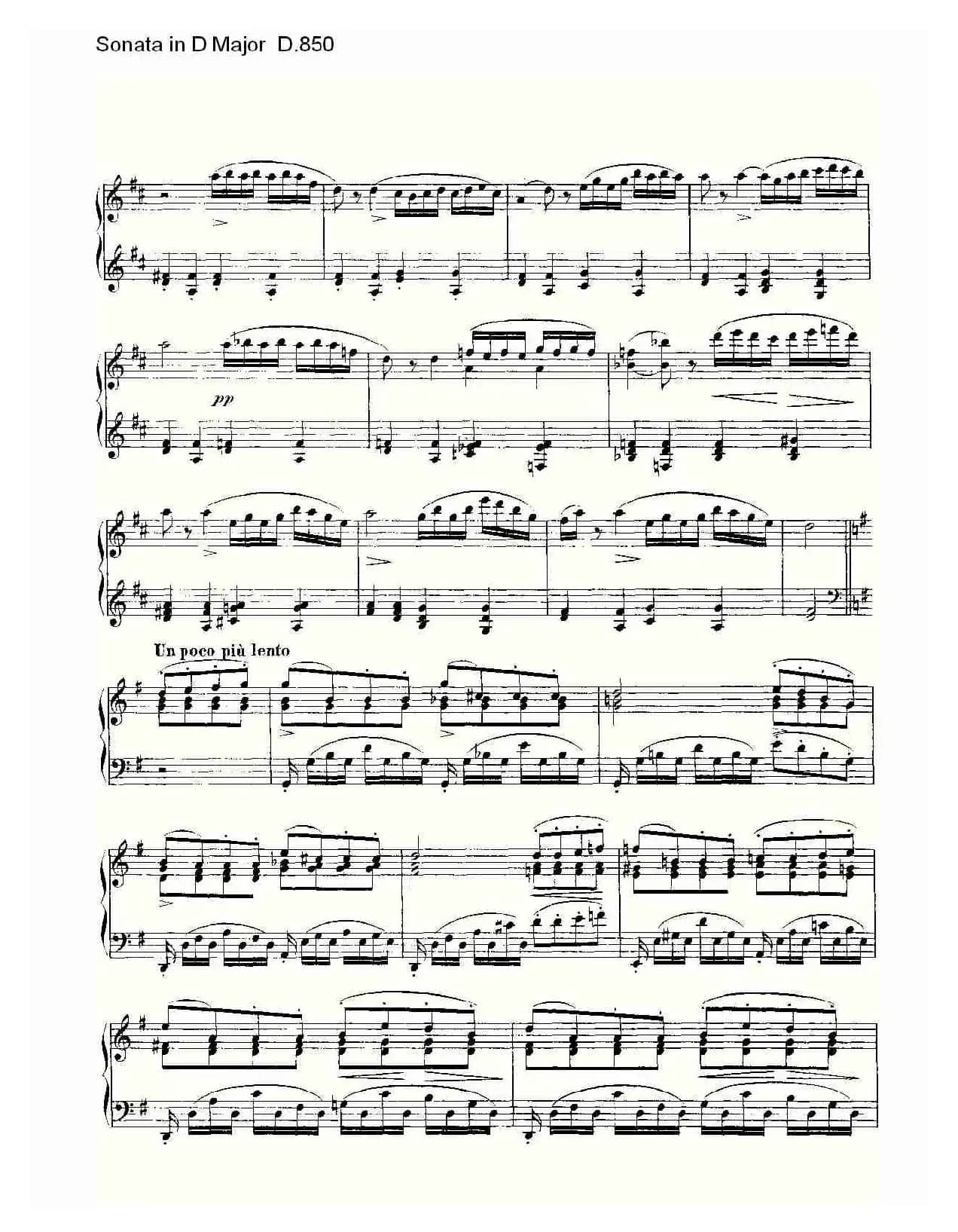 Sonata in D Major D.850（D大调奏鸣曲 D.850）