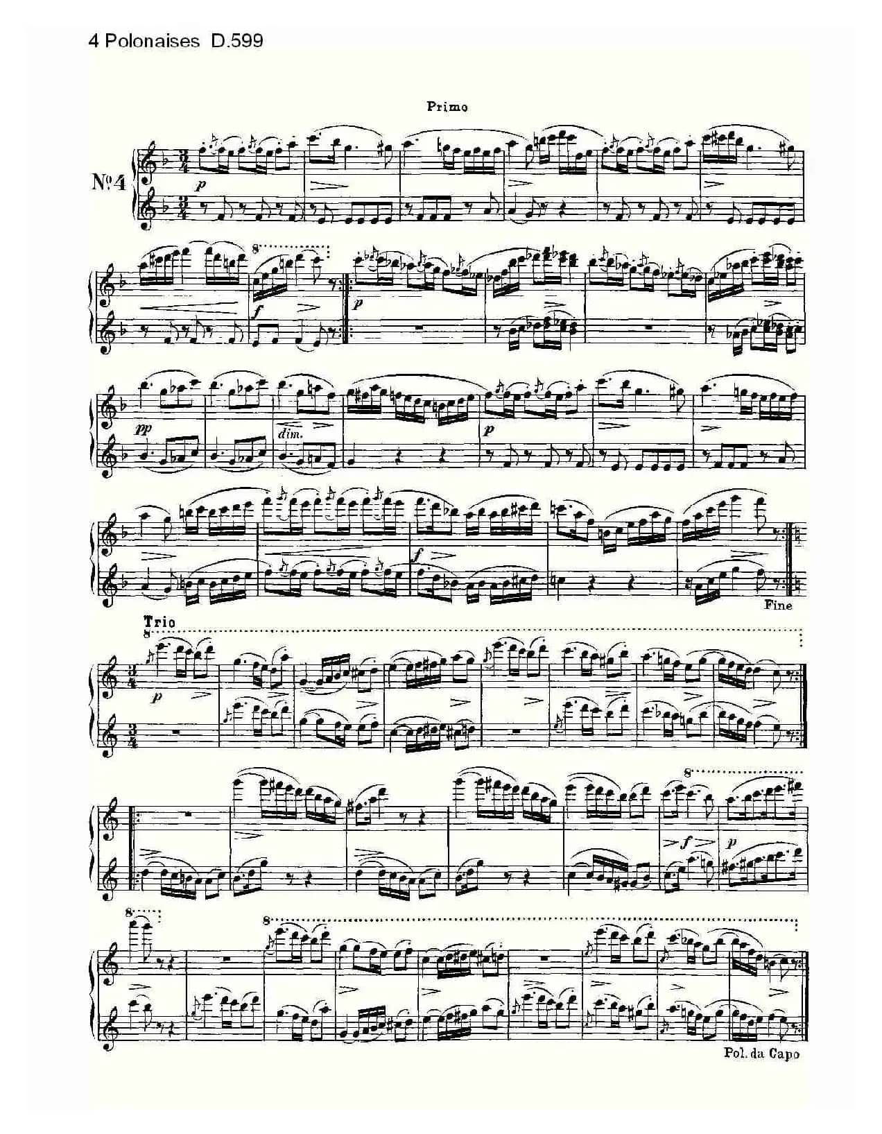 4 Polonaises D.599（４波罗乃兹舞曲 D.599）