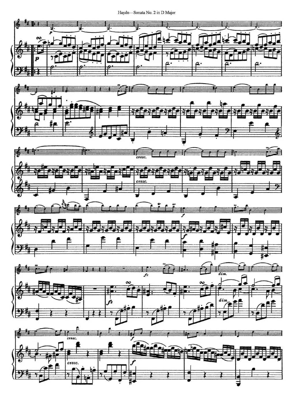Violin Sonata No.2 in D Major（小提琴+钢琴伴奏）