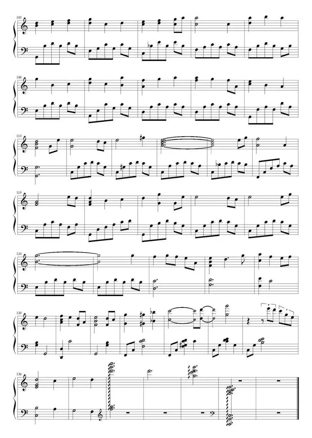 世界的约定（《哈尔的移动城堡》主题曲、弹琴吧制谱版）