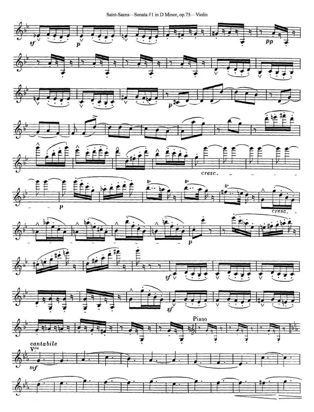 Violin Sonata No.1 in D Minor Op.75