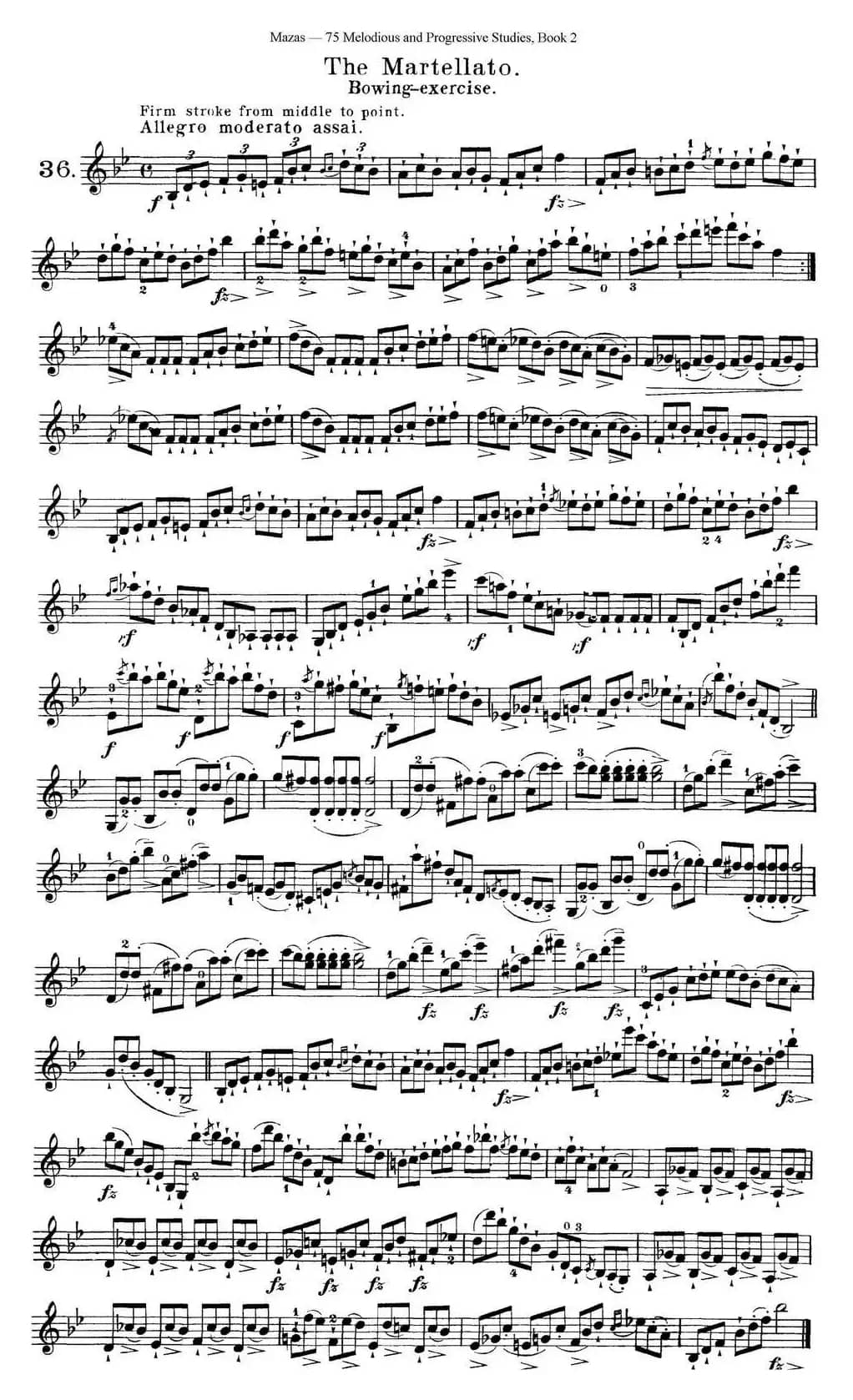 马扎斯小提琴练习曲 Op.36 第二册 华丽练习曲（36）