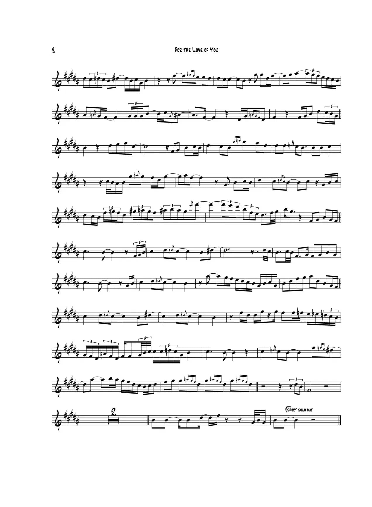 For The Love Of You（中音萨克斯）