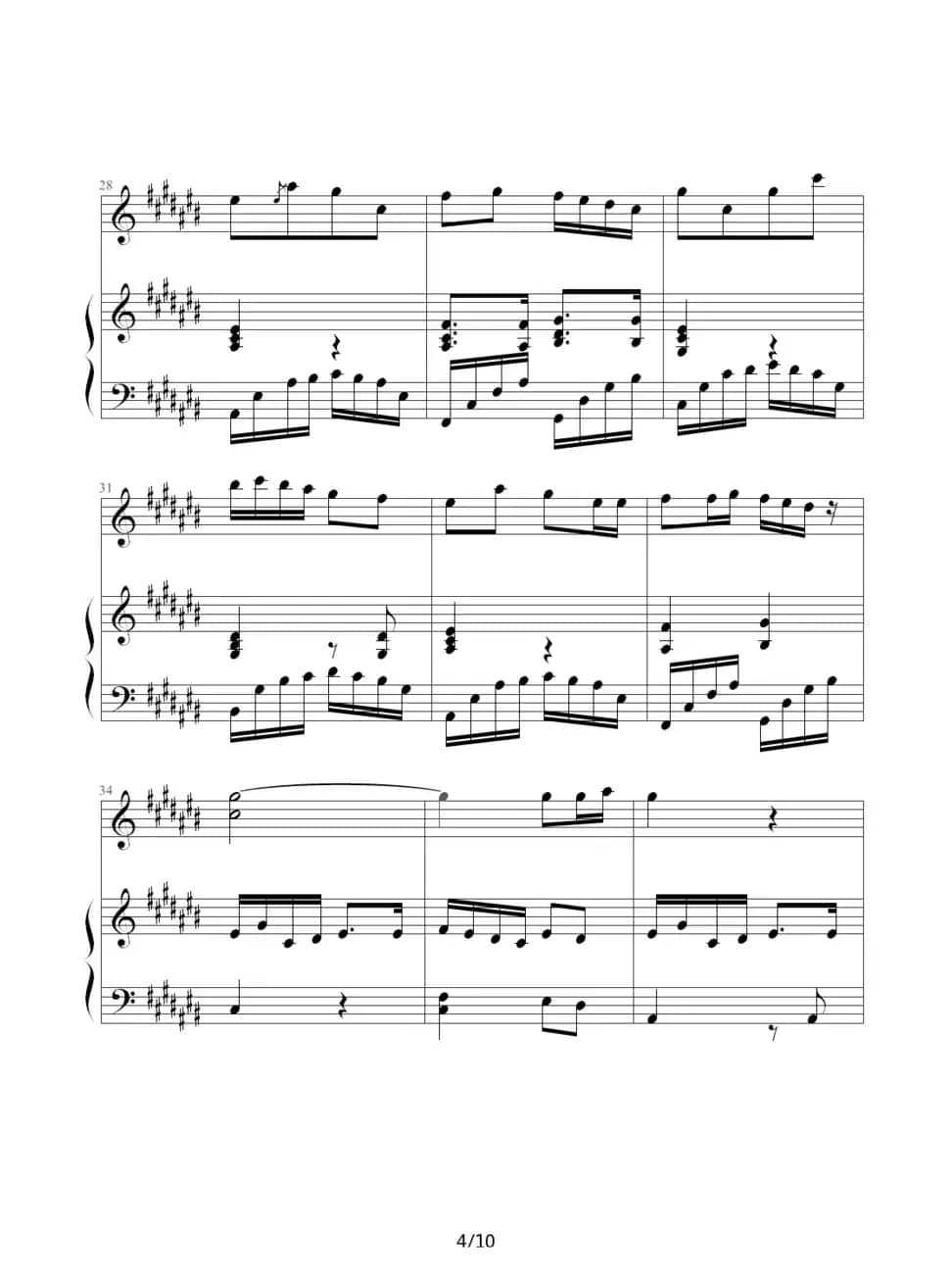 香水百合（钢琴伴奏谱）