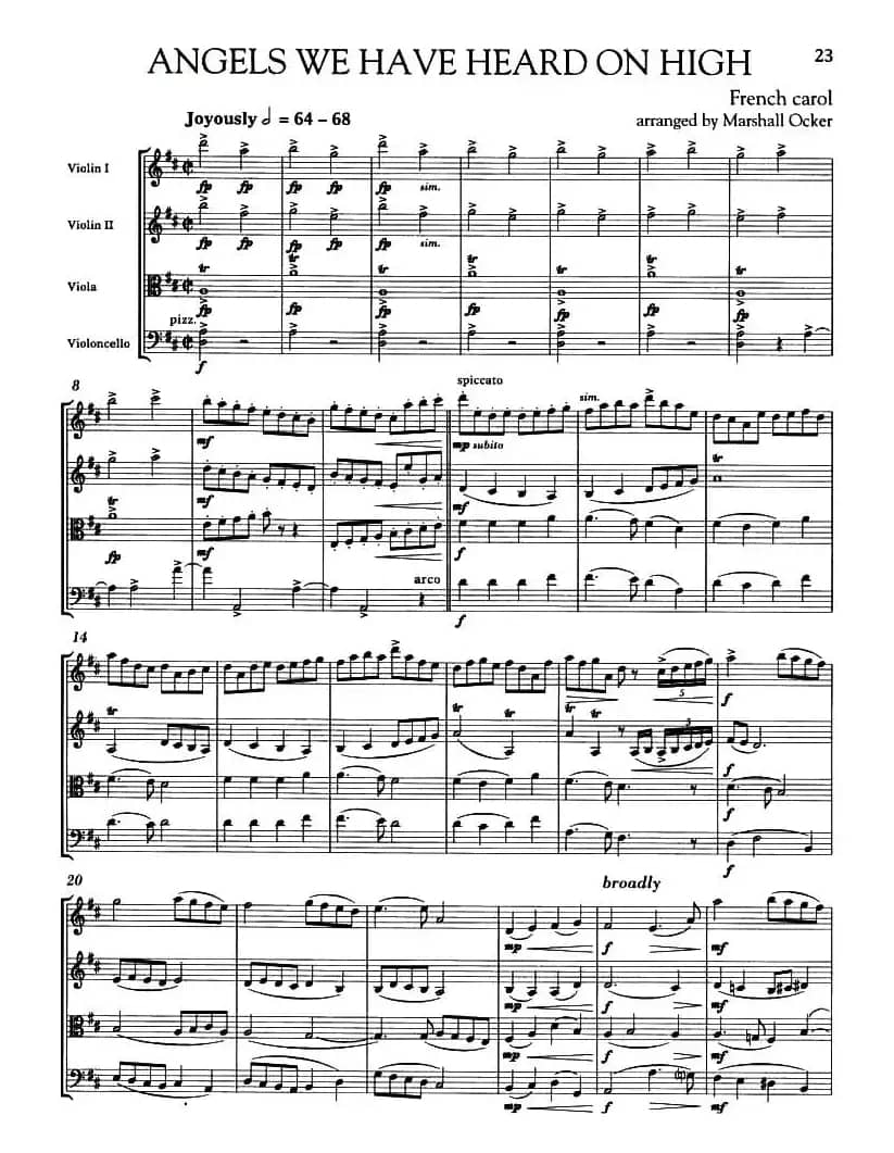 .ANGELS WE HAVE HEARD ON HIGH（圣诞音乐、弦乐四重奏）