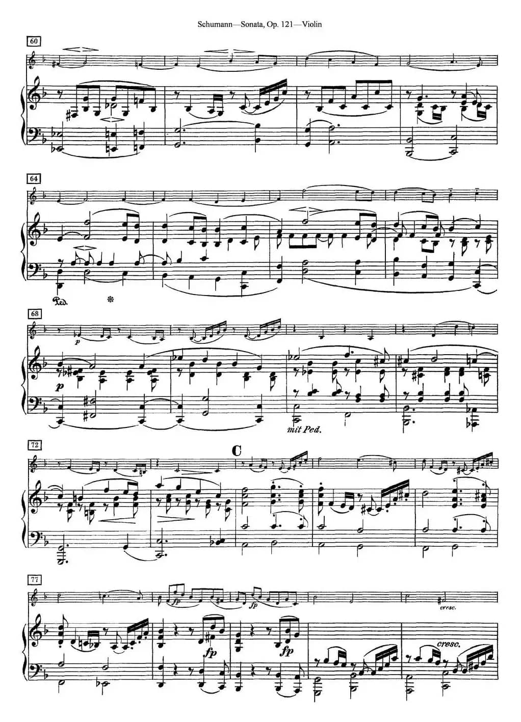 Violin Sonata Op.121（小提琴+钢琴伴奏）