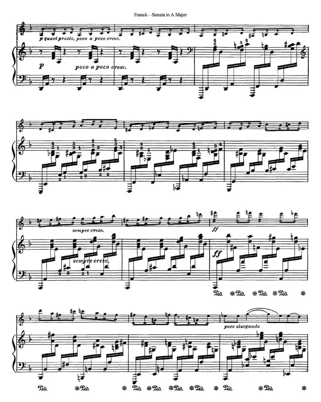 Franck Sonata in A Major（小提琴+钢琴伴奏）