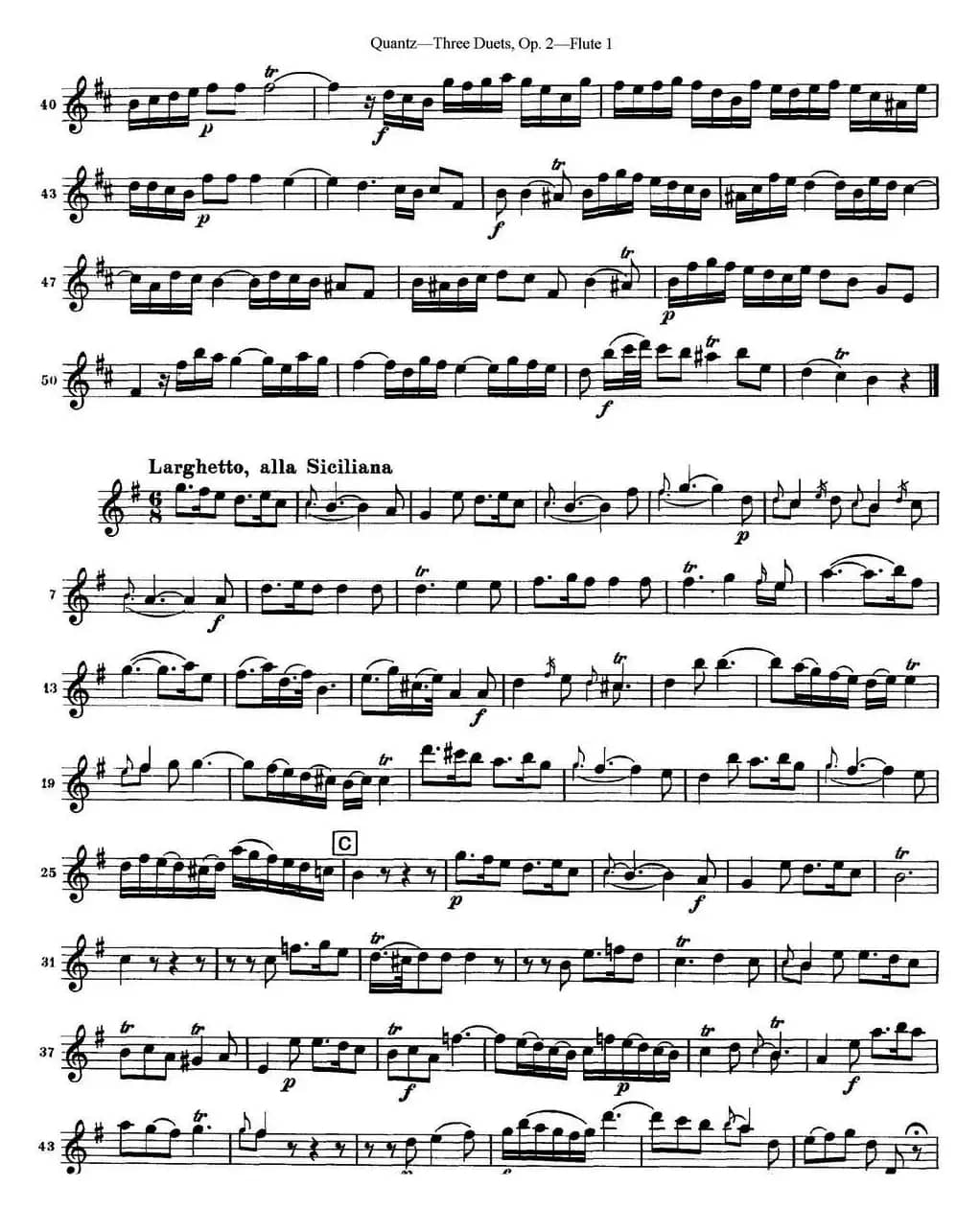 匡茨G大调长笛二重奏Op.2——Flute 1（No.3）