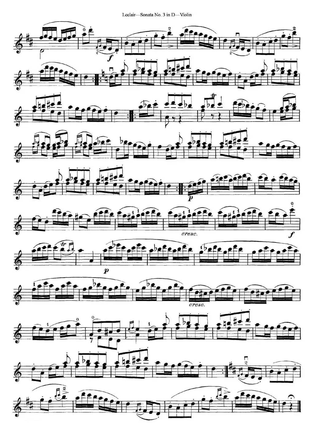 Violin Sonata No.3 In D Major