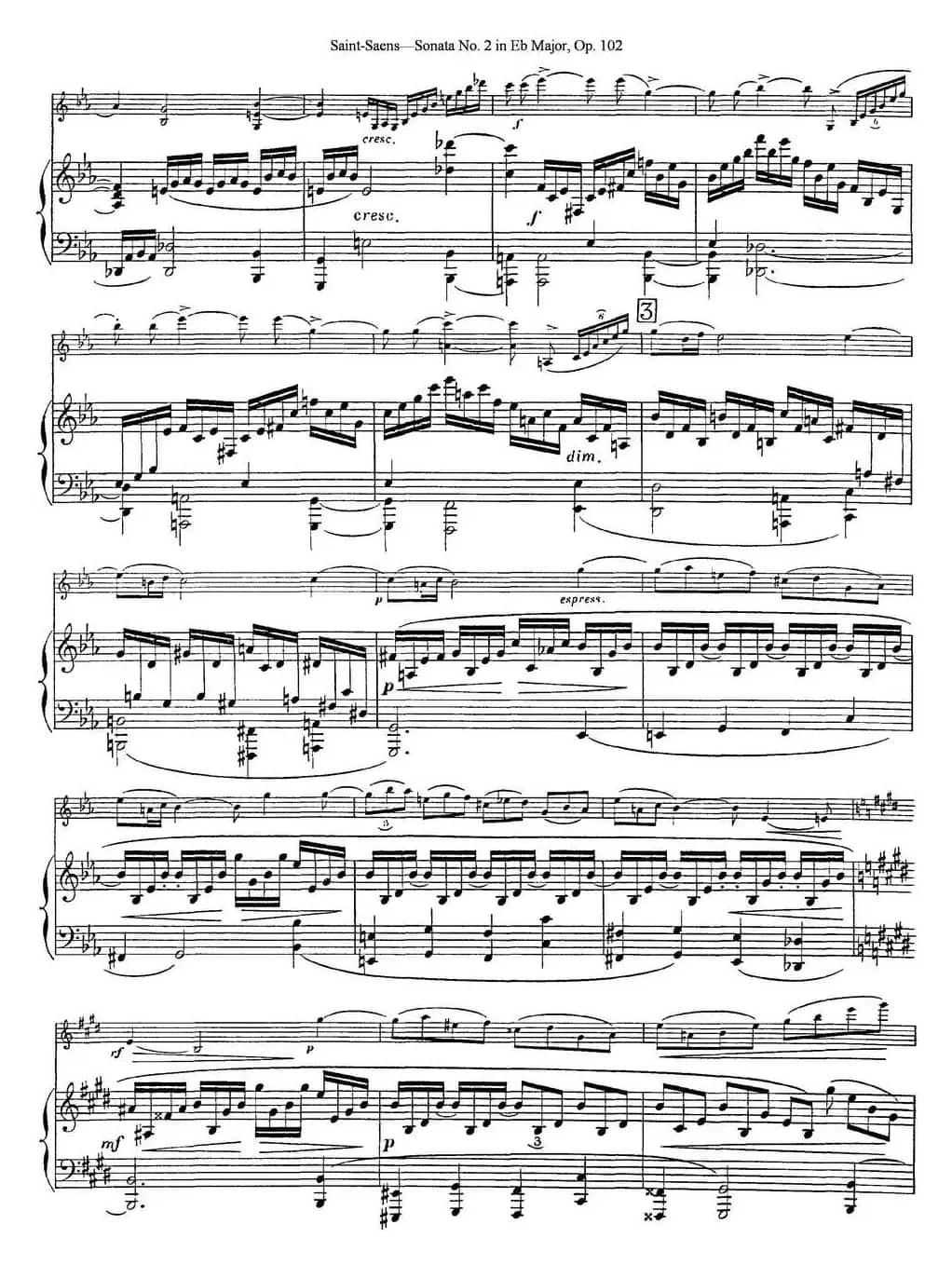 Violin Sonata No.2 in Eb Major Op.102（小提琴+钢琴伴奏）