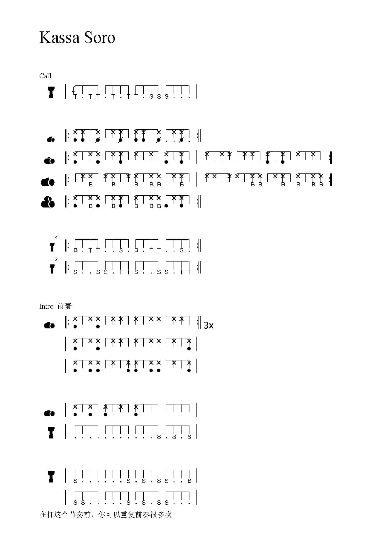 Kassa Soro（非洲手鼓谱）
