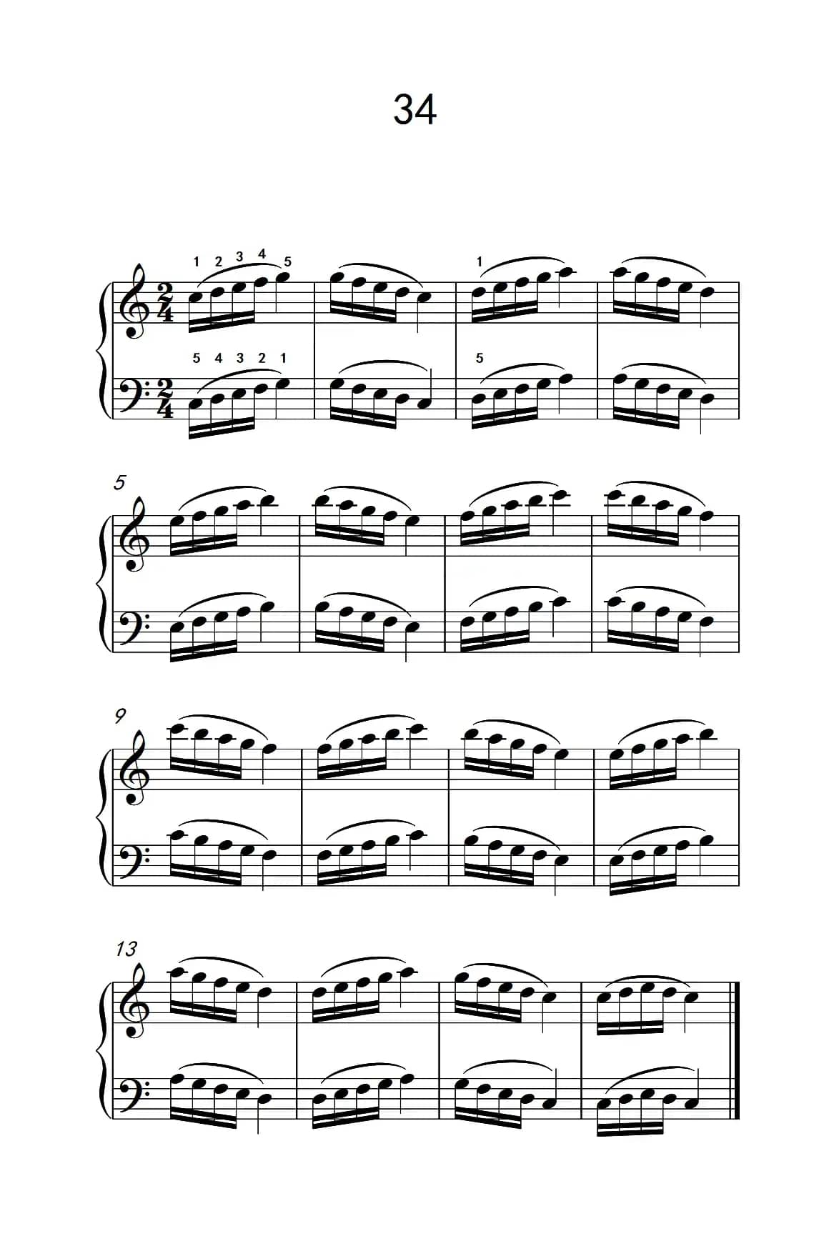 八.提高速度.增强手指灵活性的练习34（儿童钢琴手指练习 1）