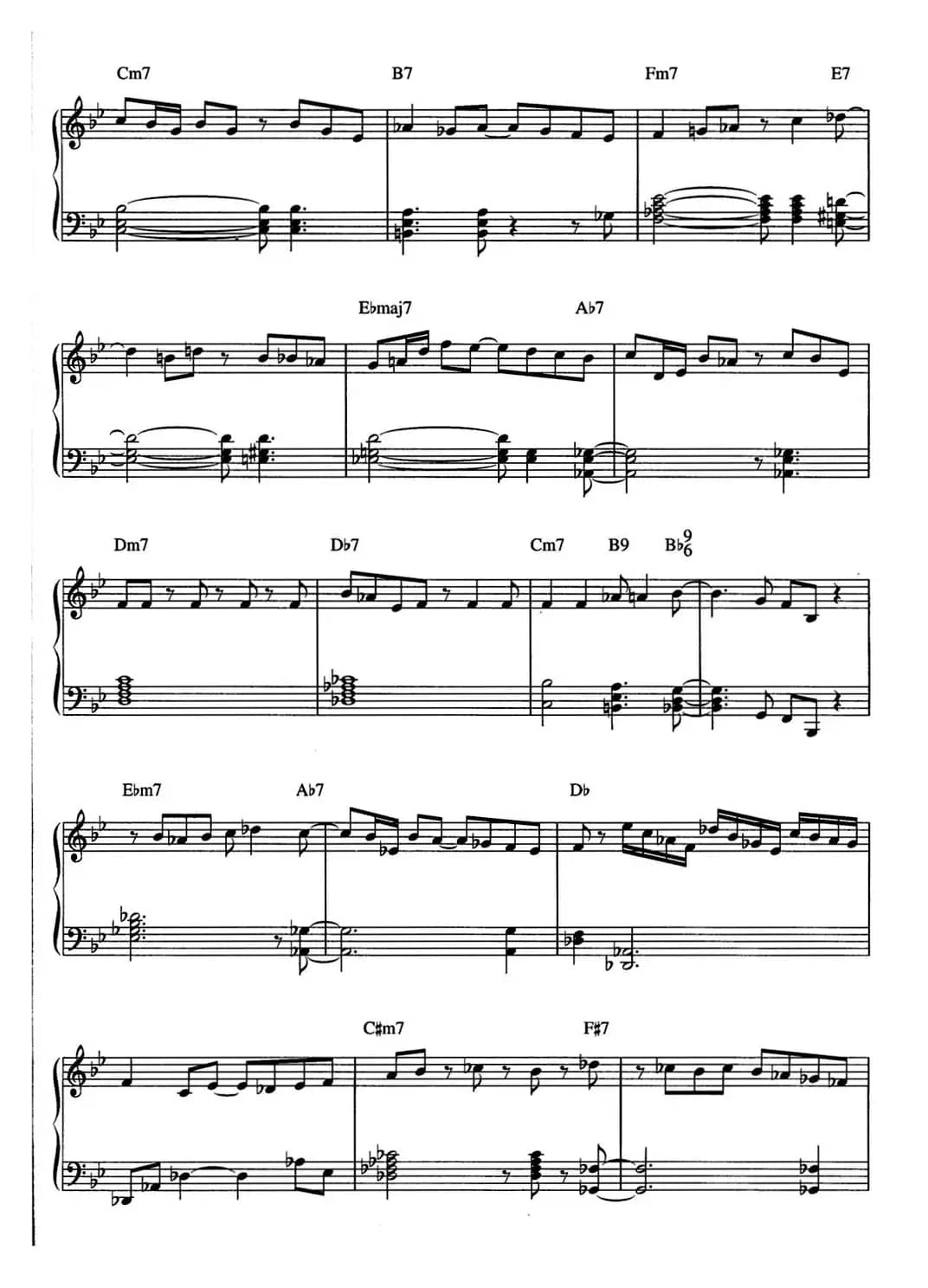 One Note Samba（samba de uma nota so）（爵士钢琴酒吧独奏钢琴谱）