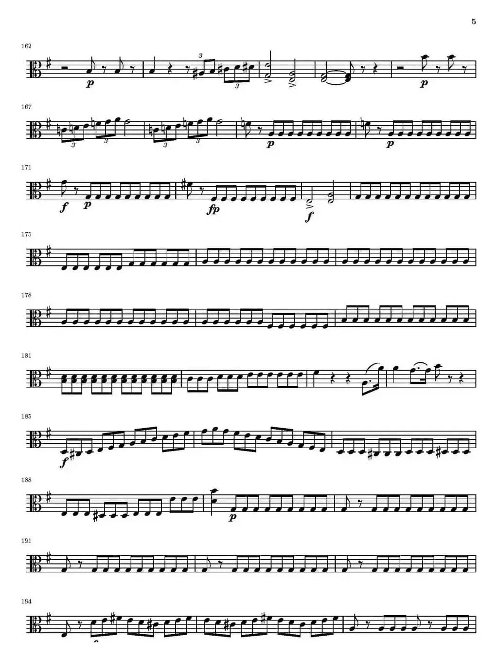 String Quartet nr.18 in E minor（E小调弦乐四重奏）（中提琴分谱）