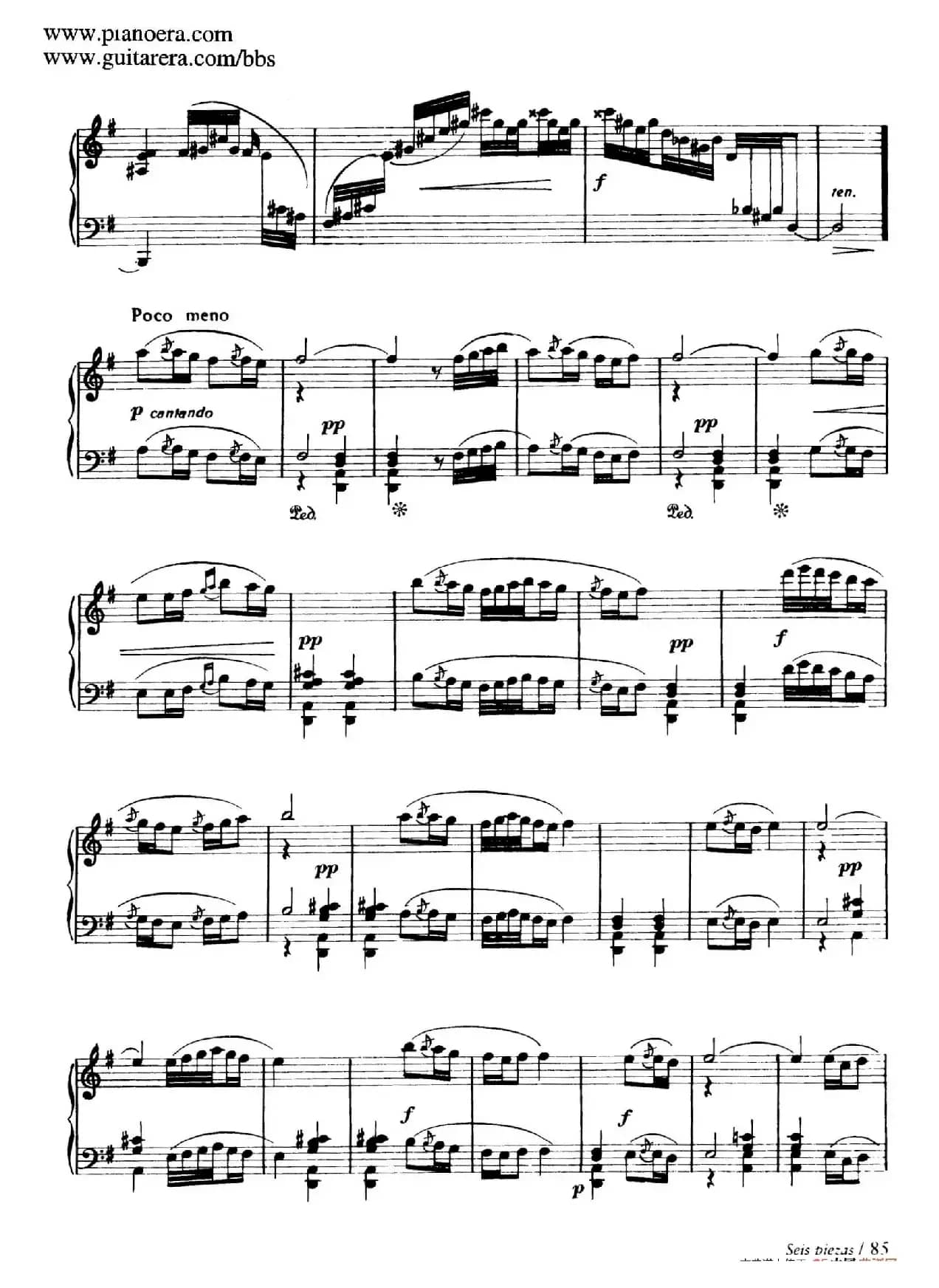 Six Pieces on Spanish Folksongs H.125（6首西班牙民谣小品·4. 巴斯克舞曲 Vascongada）