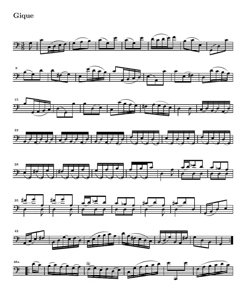 巴赫《大提琴无伴奏六首组曲》：Suite Ⅲ