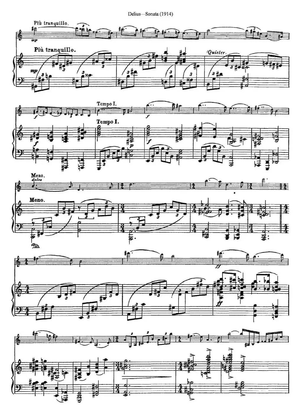 Delius Sonata（小提琴+钢琴伴奏）