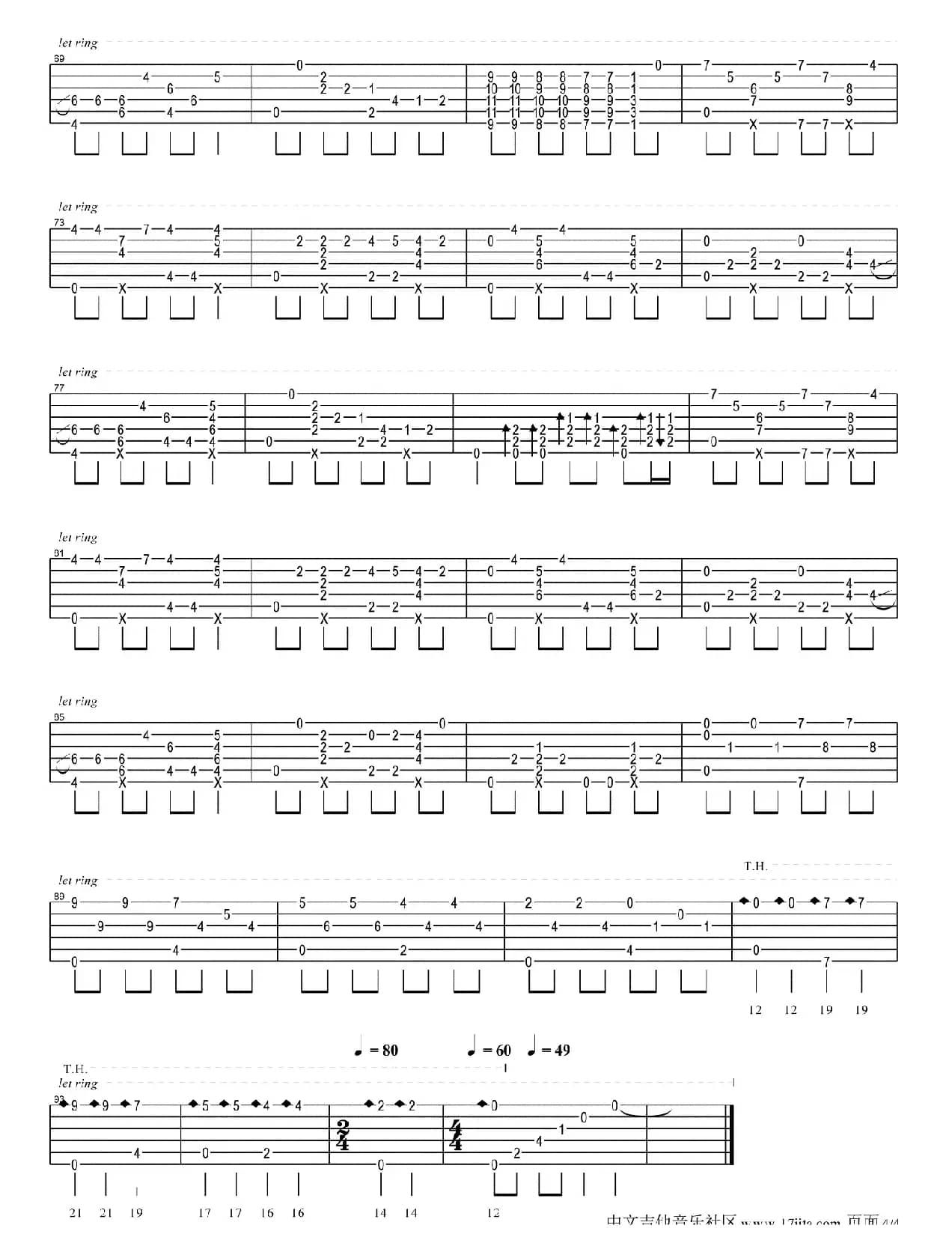 爸爸去哪儿（指弹谱）