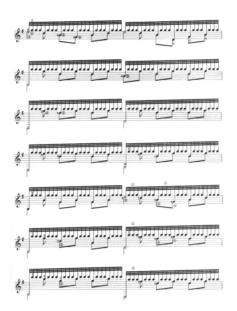 古典吉他考级六级外国乐曲A组（4首）