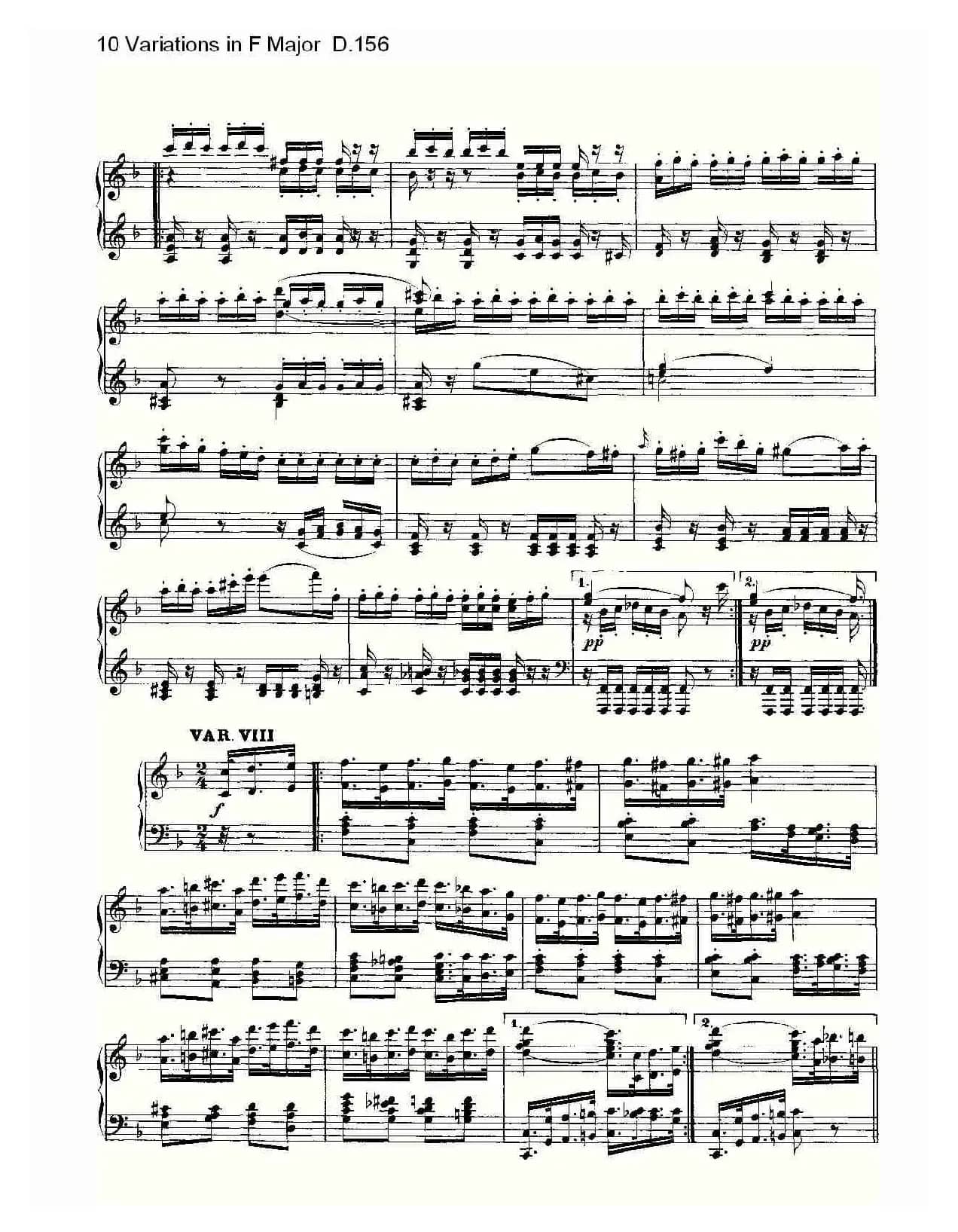 10 Variations in F Major D.156(F大调10变奏曲 D.156)