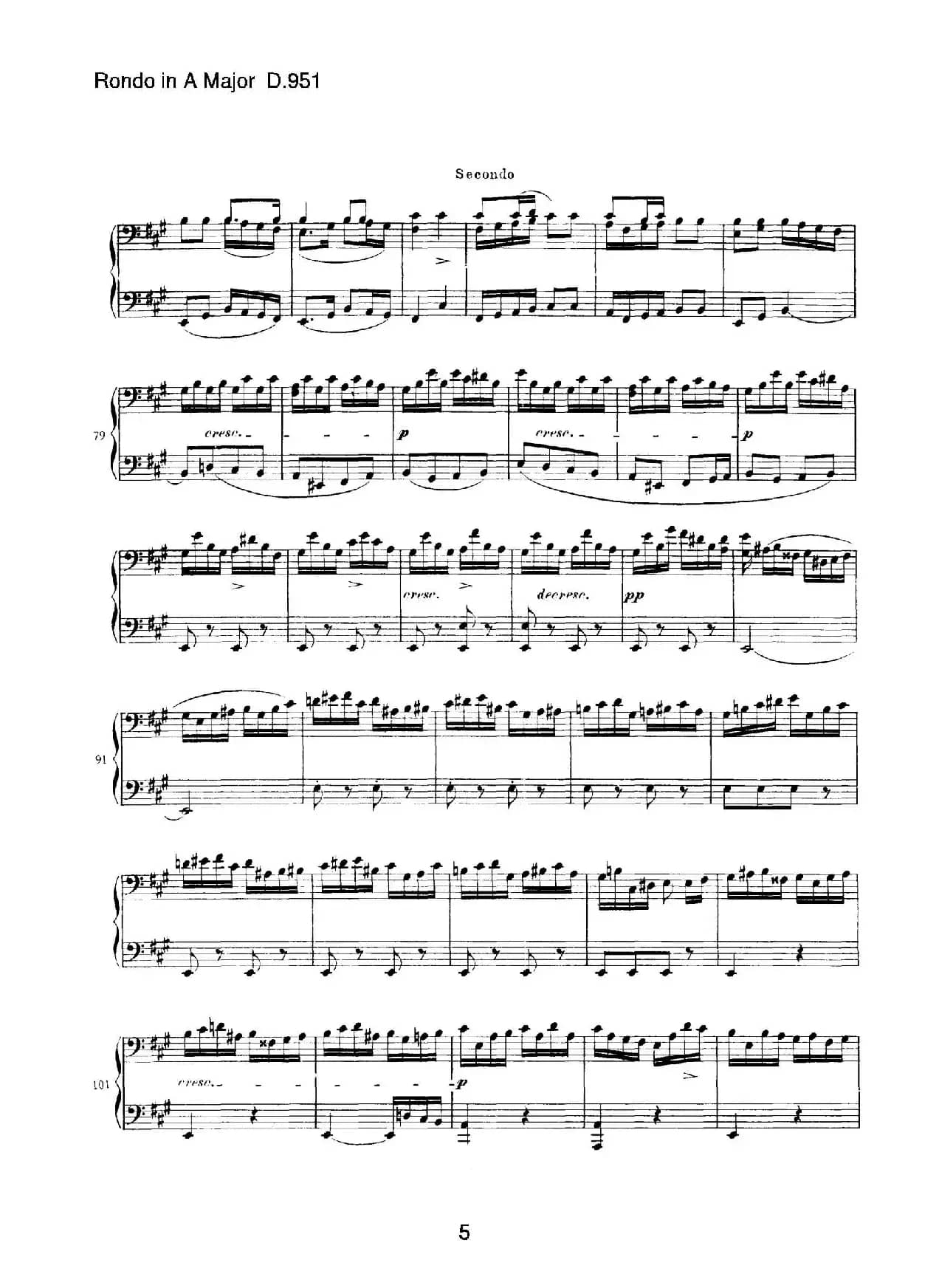 Grand Rondeau in A Major Op.107（A大调回旋曲·四手联弹）