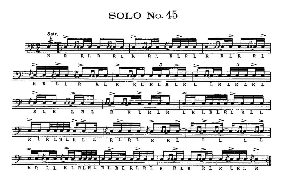 美国军鼓 SOLO No.41-45（爵士鼓谱）