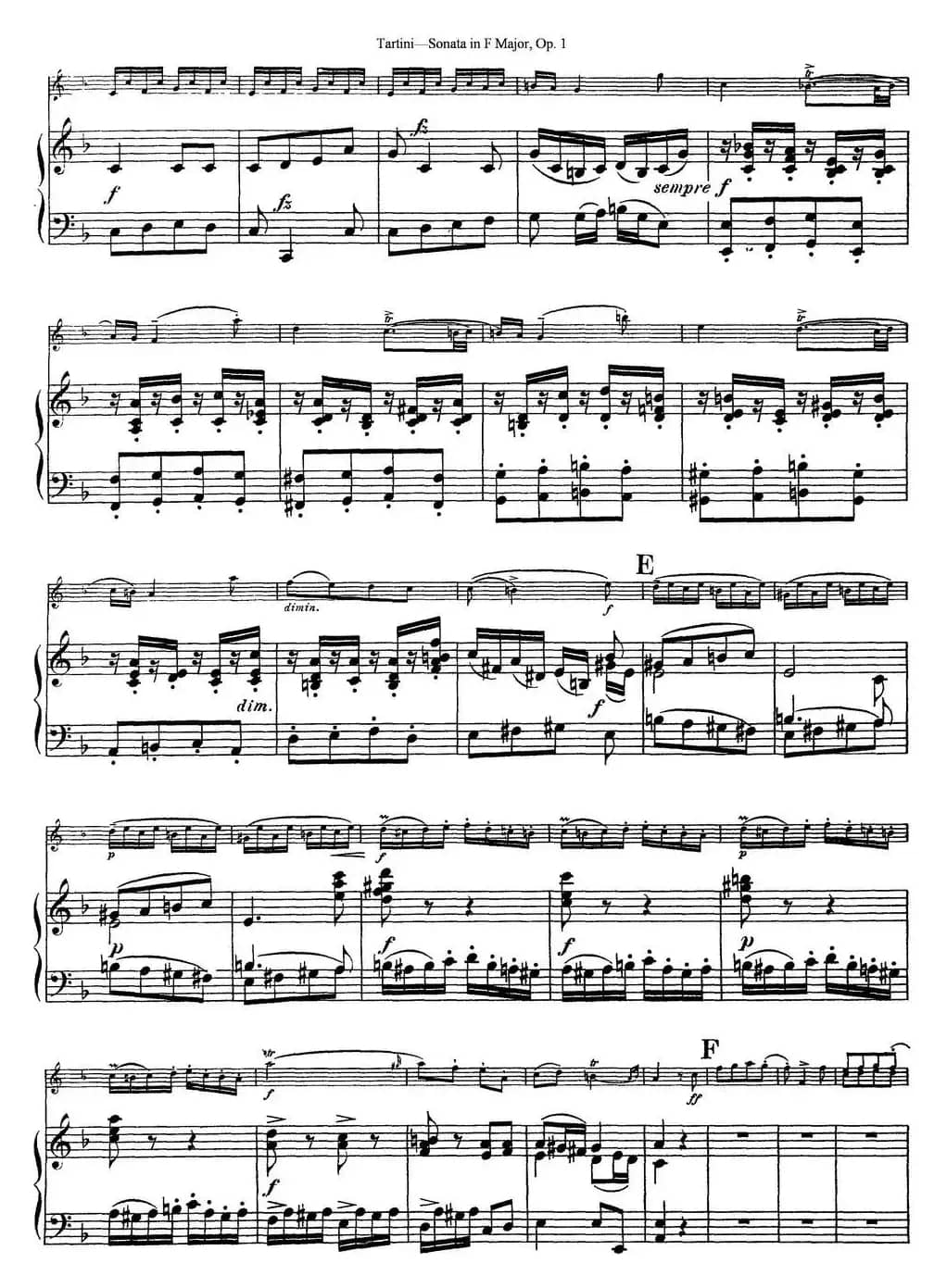 Violin Sonata in F Major Op.1（小提琴+钢琴伴奏）