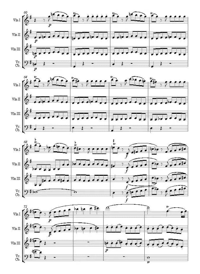 Eine kleine Nachtmusik 1st Movement K.525(弦乐四重奏)