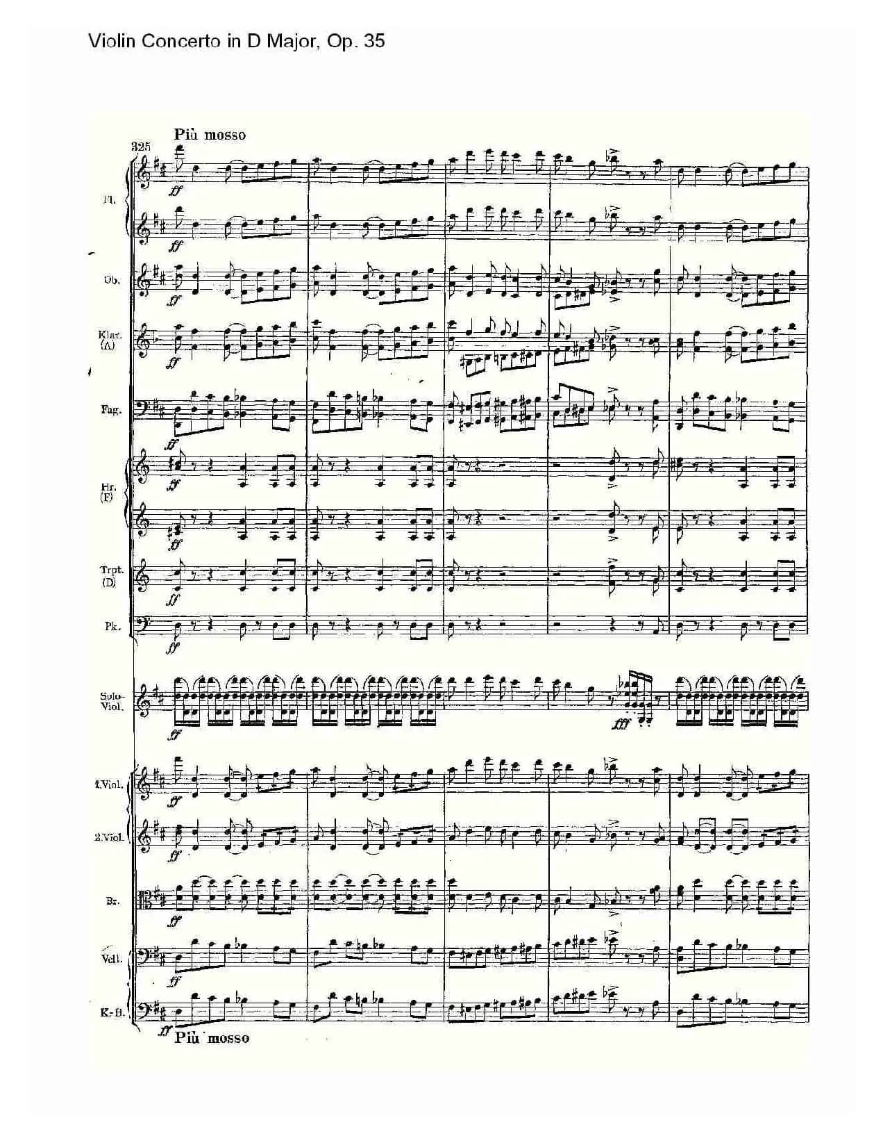 D大调小提琴协奏曲, Op.35第一乐章（二）