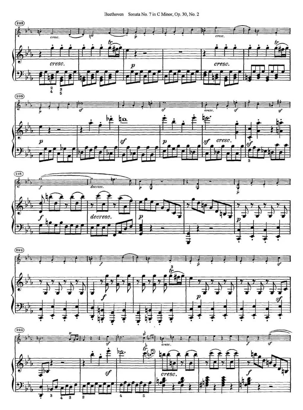 Violin Sonata No.7 in C Minor Op.30 No.2（小提琴+钢琴伴奏）